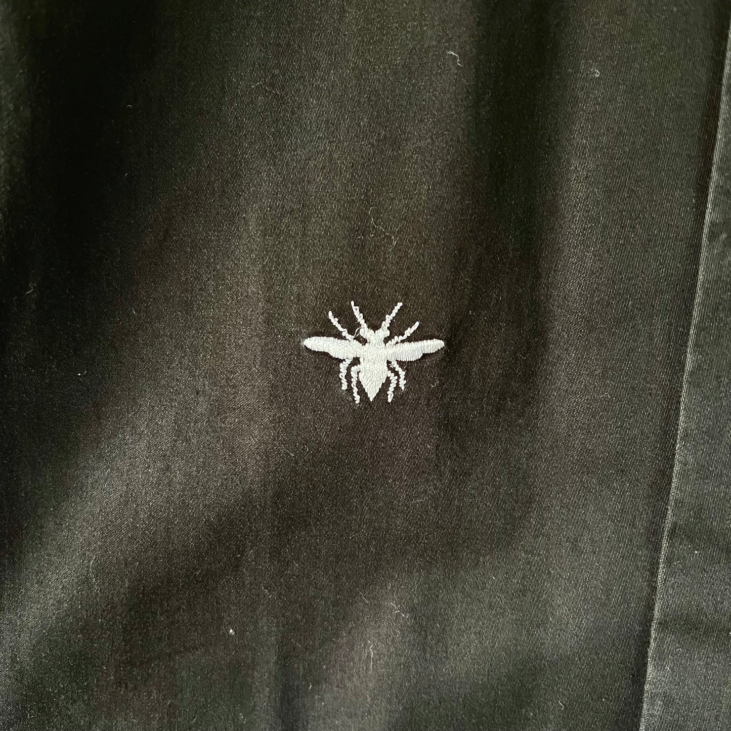 DIOR HOMME ディオール　シャツ　エディ期　ブラック　刺繍