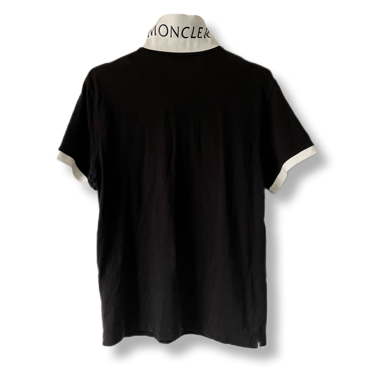 MONCLER Polo shirt with collar logo in black