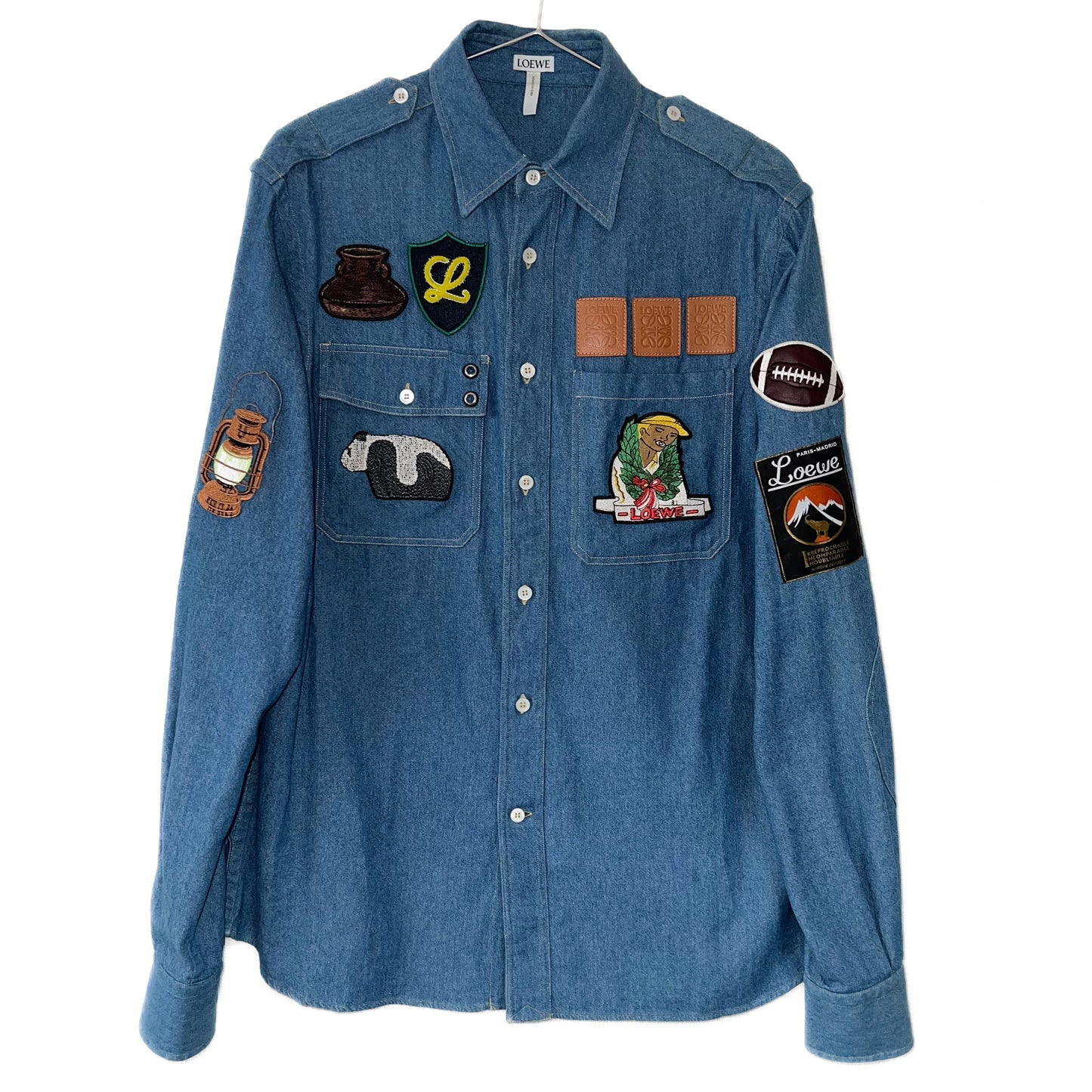 LOEWE denim shirt with anagram patch