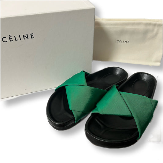 CELINE セリーヌ　サンダル　ツイスト　グリーン