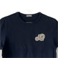 MONCLER T-shirt with double patch, navy, big logo