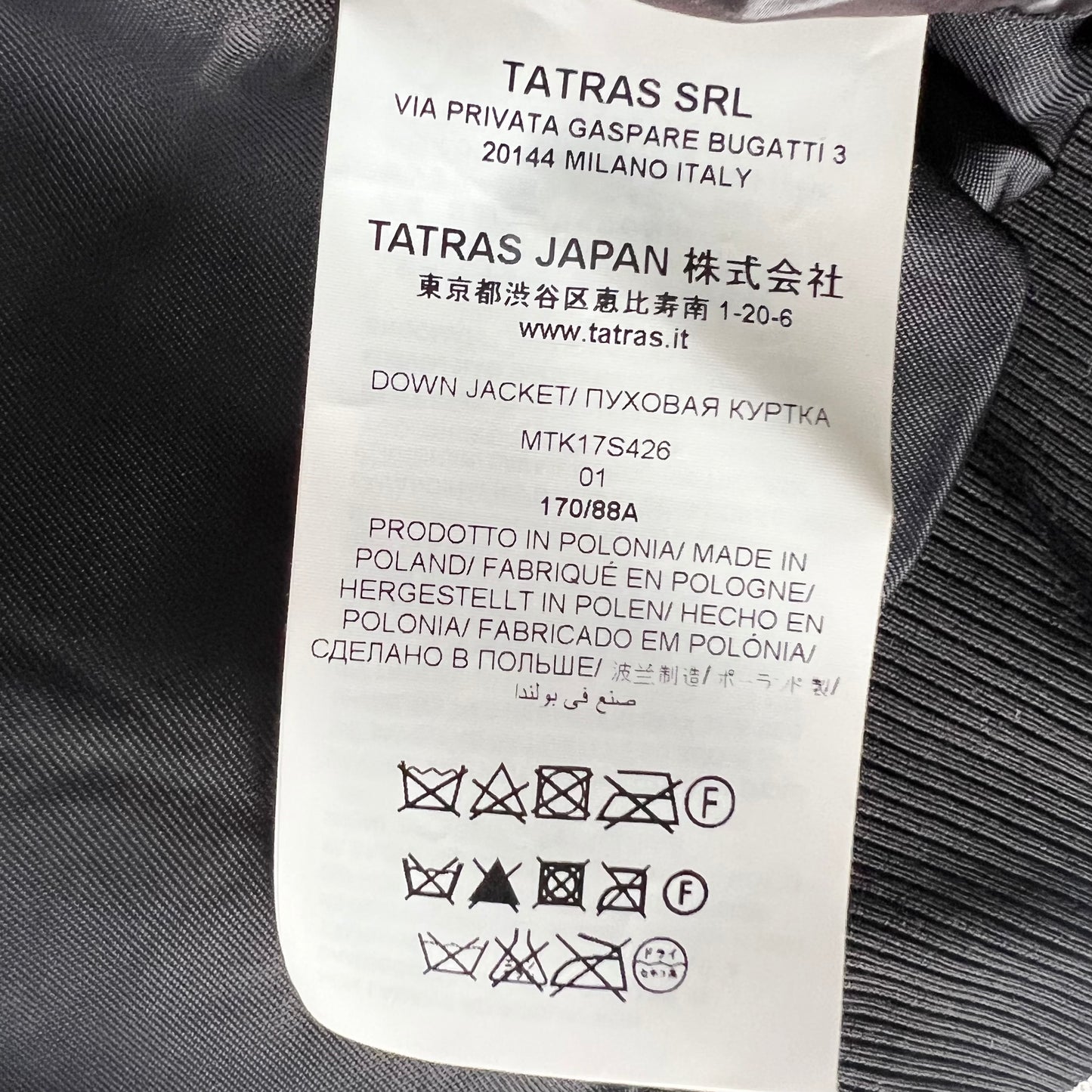 TATRAS MA-1 down jacket
